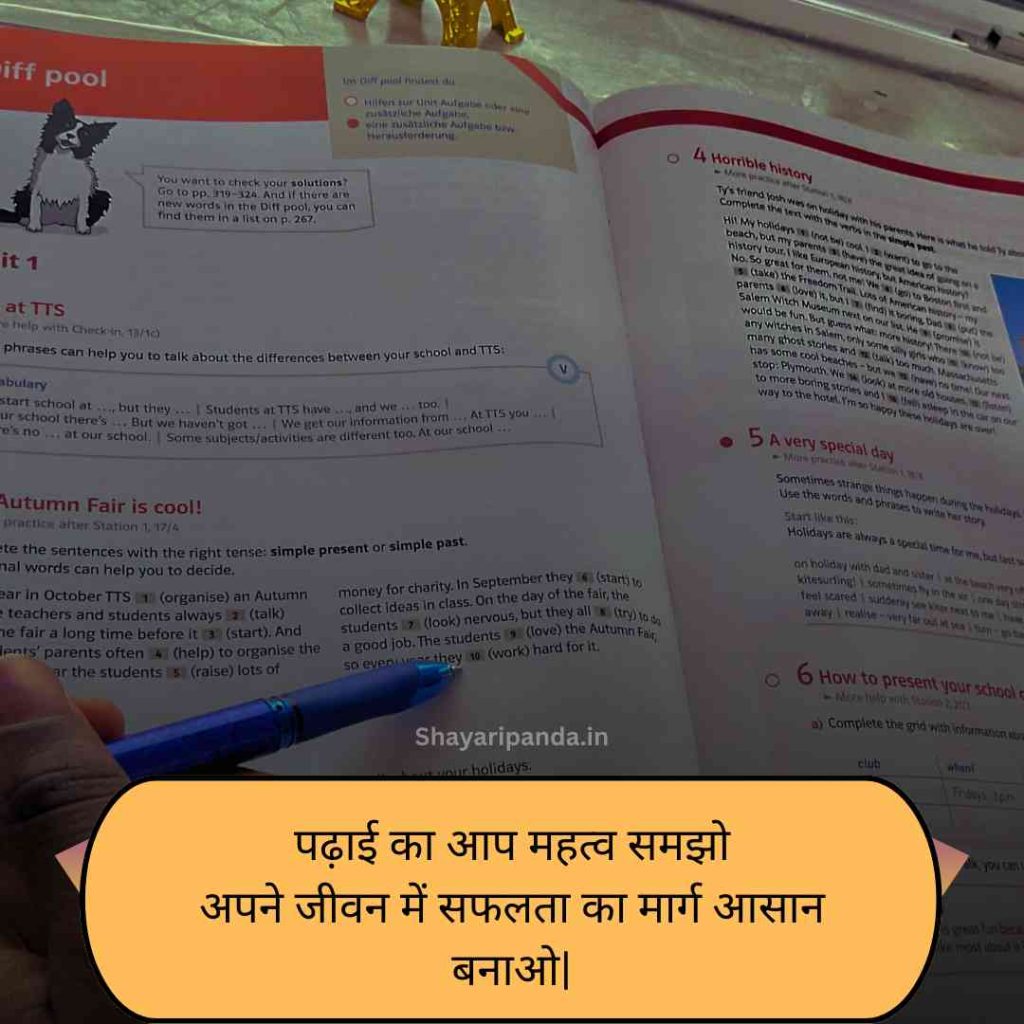 Sangharsh padhai shayari for students